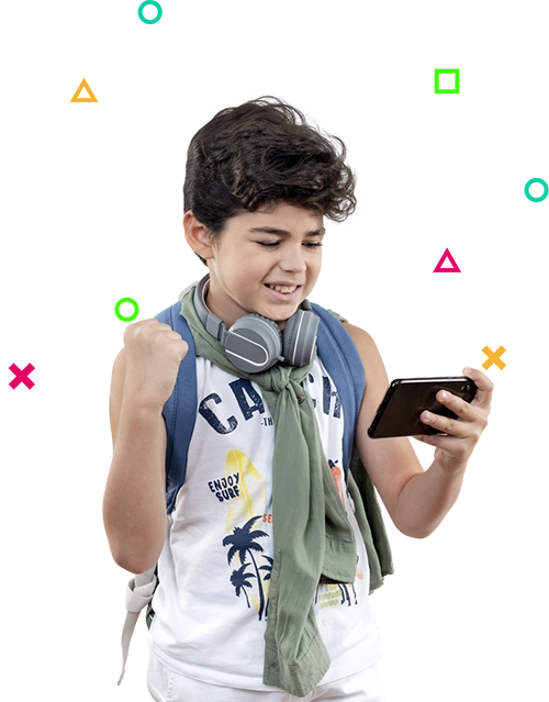 Teen Boy with a mobile and Headphone Kid wearing headphones Boy with Headphones using mobile phone